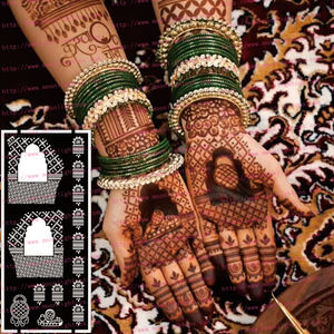 Stencil per <span class=keywords><strong>Tatuaggi</strong></span> <span class=keywords><strong>Temporanei</strong></span> in PVC per Mehndi, Arte del Corpo per <span class=keywords><strong>Mani</strong></span> e Piedi, Vendita Calda per Diwali e Matrimoni in India - Product Image 3