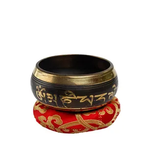 레트로 특수 손으로 구타 티베트 노래 그릇 | 종교, 장식 및 치유 목적을위한 그릇