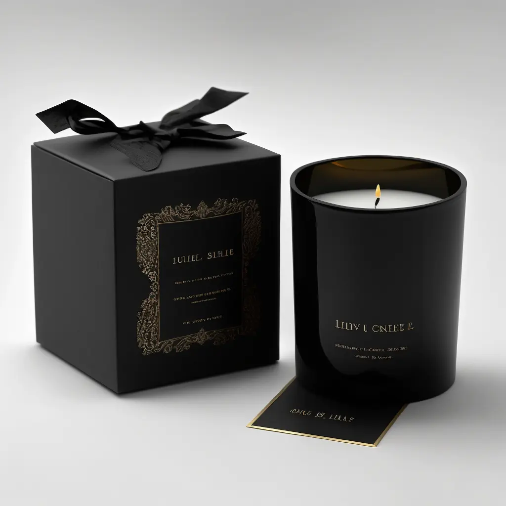 Vaso di vetro all'ingrosso scatola di candele barattoli di candela di vetro nero di lusso vuoti con coperchi e confezione regalo