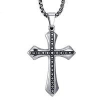 Hip Hop Bijoux De Mode Conception Unique En Acier Inoxydable Flamme Croix Pendentif Collier Goth Colliers Cadeau pour Femmes Hommes