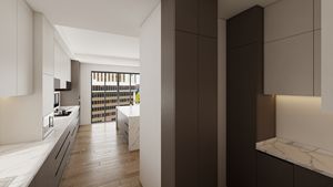 SANTOPOVA Modern MDF Modular Kitchen <b>Cabinet</b> Wooden Plywood with Single-side Matt Lacquer Stylish Melamine Design - Product Image 4