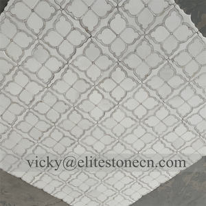 高級ウォータージェット大理石モザイクタイル 天然石デザイン 浴室とリビングルームのインテリアフローリング用 - Product Image 6