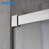 Pour salle de douche coulissante sans cadre de luxe SeaWin Boîtiers de douche de bain au design moderne avec porte en verre trempé pour hôtels