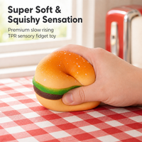 Jouet Squishy Hamburger à Remontée Lente, Balle Anti-Stress Réaliste en Forme de Burger pour Enfants et Adultes, Jouet Sensoriel de Bureau
