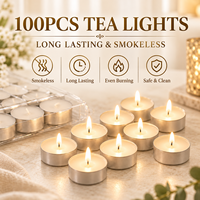 Bougie blanche à la cire de paraffine, sans fumée, non parfumée, 8 heures de combustion, pour la décoration de la maison, Diwali, Noël
