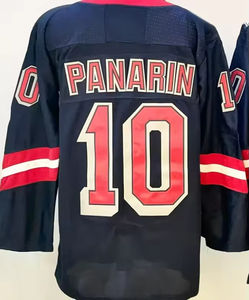 Camisa de Hóquei no Gelo TOP Nova York 10 Artemi Panarin 93 Mika Zibanejad 8 Miller 31 Igor Shesterkin Alta Qualidade Costurada em Poliéster/Algodão - Product Image 2