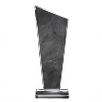 Trophée d'entreprise personnalisé en cristal avec logo et texte gravés – Reconnaissance des employés, années de service, leadership (Style 04)