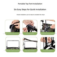 Chariot de transport pliable tout acier à quatre roues avec ouverture arrière pour le shopping, les pique-niques, le jardin, la plage et le camping – Vente en gros