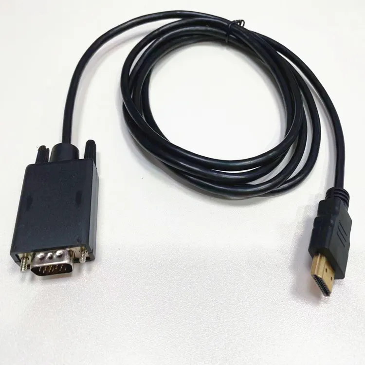 High Quality HDTV to VGA 1080p Hd mi Male to Vga 15 Pin Male Converter Cable Hdmi to Vga Flat Hd Cable for PC Tablet Laptop Pc