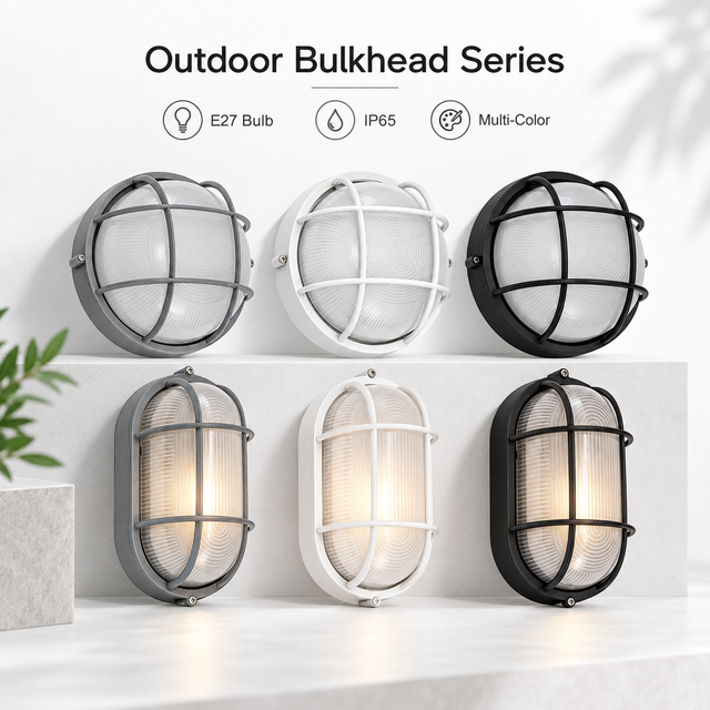 Nautical IP65 E27 Led Wall Lamp Outdoor Bulkhead Garden Light Wall Light Waterproof Round Oval Bulkhead Wall Sconce