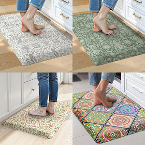 Tapis anti-fatigue 51x93cm 15mm d'épaisseur, motif floral, PVC, lavable, tapis de cuisine - Product Image 2