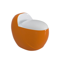 Sanitaire monté au sol noir mat ligne or commode ronde en forme d'oeuf salle de bain wc une pièce cuvette de toilette