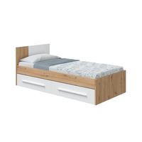 MOQ 100 Fabricación en Fábrica FCCA Cama Individual Pequeña Moderna Minimalista con Panel de Madera y 2 Cajones de Almacenamiento para Dormitorio