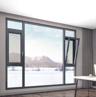 Ventanas Abatibles de Aluminio Resistentes a Impactos con Malla de Seguridad, Aislamiento Acústico y Rotura Térmica, Doble Acristalamiento para Villas