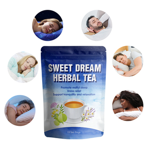 Thé apaisant pour le sommeil OEM, racine de valériane, thé à la camomille, lavande, graines de datte, thé des rêves doux - Product Image 1