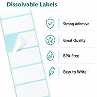 Étiquettes personnalisées hydrosolubles en papier, adhésif à base d'amidon, taille sur mesure, étiquettes alimentaires dissolvables en vrac