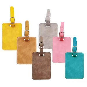 Htpmart nouveau Sublimation en cuir PU étiquettes de bagages étiquettes de valise et étiquettes d'identification de voyage pour bricolage valise ou sacs de voyage - Product Image 1