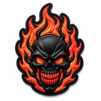 Patch en PVC 3D personnalisé en forme de crâne flamboyant avec fixation auto-agrippante pour gilet et chapeau