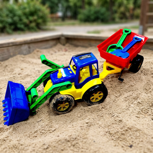 TOYBOLA <b>Toy</b> <b>Tractor</b> with Trailer 158-1 Kids Farm Vehicle Play Set Plastic Construction Push <b>Toy</b> with Mesh Bag Unisex - Product Image 3