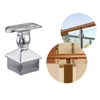 Support de main courante d'escalier en acier inoxydable de forme carrée réglable Support finition satinée accessoires de raccords de garde-corps de câble