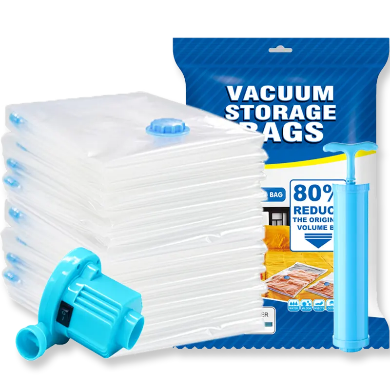 Vacuum Storage Bags Space Saver Vaccumed Bags with Hand Pump for Clothes Bedding Comforter Blanket