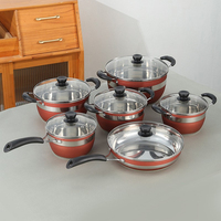 Ensemble de 12 ustensiles de cuisine universels au design moderne avec poêle, marmite et casserole à lait pour la cuisine