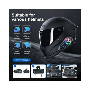 Casque de moto sans fil Y12, casque de moto avec microphone intégré, 1000 mAh, autonomie ultra longue, étanche, mains libres, talkie-walkie pour moto - Product Image 3