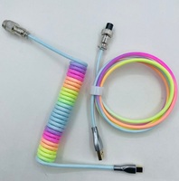 Pasokan Pabrik Kabel Keyboard Mekanis Paracord Warna-warni Aviator USB C Kabel Keyboard Melingkar