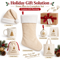 Chaussette de Noël en peluche 45 cm, velours, fausse fourrure, grande capacité, boucle de suspension, sac cadeau, cheminée, couleur personnalisée, vente en gros