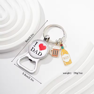 Porte-clés décapsuleur de bière, cadeau Fête des Pères, ouvre-bouteille, le meilleur accessoire pour papa, bijou, pendentif de sac, décapsuleur familial, cadeaux créatifs - Product Image 1