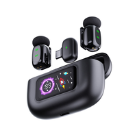 Microphone cravate sans fil portable avec connecteur Type C compatible avec les smartphones iPhone pour appareil photo reflex numérique, interviews en extérieur, antenne