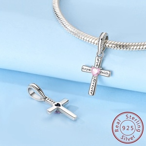 MULA 925 Sterling Silver Pink Charms Lucky Cat Claw Heart Pendant Zircon Romantic DIY <span class=keywords><strong>Charm</strong></span> for Original Bracelet Fine Jewelry - Product Image 5