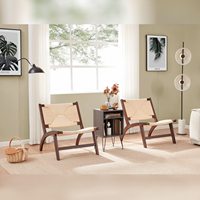 Chaises d'appoint en bois pour le salon, chaise longue nordique, chaise d'appoint intérieure tressée en jute tissée chaise d'appoint en corde de papier tissé