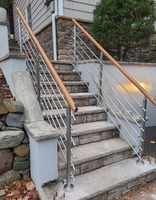 Gelander en acier inoxydable pour balcon extérieur, ensemble de barres rondes, colonne, barre, gelander, SUS 304, barre de sécurité, main courante