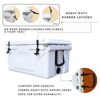 Glacière isotherme portable en plastique rotomoulé haute performance, grande capacité, pour camping et pêche en extérieur