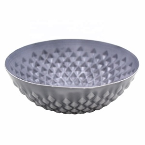 ชามเสิร์ฟอาหารสำหรับร้านอาหารทำด้วยมือทำจากโลหะอลูมิเนียมสีเทาอ่อน - Product Image 1