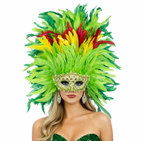 Masque de tête en plumes pour carnaval, fête, spectacle de danse, performance sur scène, festival, costume, accessoire pour femme