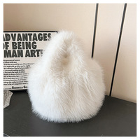 Grande capacité luxe femmes fourrure de renard sac fourre-tout 2024 personnalité de la mode nouveaux sacs de messager
