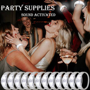 Pulsera LED Personalizable al por Mayor de Jumon, Sincronización Inalámbrica con el Ritmo de la Música, Banda Duradera de TPU+ABS, Batería AAA, para Fiestas de Cumpleaños - Product Image 1
