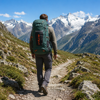 Sac à dos de trekking extensible 65L+5 pour randonnée multi-jours et alpinisme avec système de torse réglable et panneau dorsal ventilé