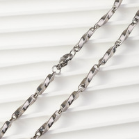 Collier chaîne torsadée en acier inoxydable unisexe, longueurs 50 cm, 55 cm et 60 cm, bijoux de mode, vente en gros