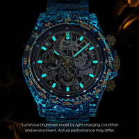 Montre mécanique automatique en fibre de carbone primée Bonest Gatti, texture lave, verre saphir, étanche 50M, sport BG9014