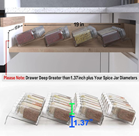 Organisateur de tiroir à épices, support de bocaux d'assaisonnement extensible en acrylique transparent à 4 niveaux, tiroir de cuisine, plateau d'insertion d'épices