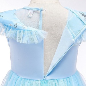 Vestido de Satén con Capa de Ganchillo para Niñas, Diseño de la Reina de las Nieves, Princesa Frozen Aisha, Manga Corta, Primavera 2023 - Product Image 4