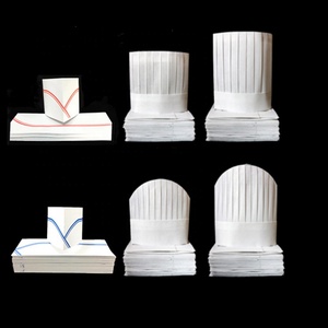 Trắng Dùng Một Lần Không Dệt Đầu Bếp <span class=keywords><strong>Hat</strong></span> Nấu Ăn Bánh Làm Việc Giấy Đầu Bếp Cap Cho Nhà Bếp - Product Image 1