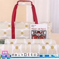 Oxford-Stoff Amerikanische Mahjong-Tasche Dreiteiliges Set Große Kapazität Cartoon-Design Tragbare Reise-Aufbewahrung Luxusausführung