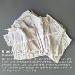 Trapos Blancos de Reciclaje para Camisetas, Trapos Cortados, Trapos Industriales y Comerciales, Trapos de Limpieza, 100% Algodón de Alta Calidad - Product Image 2