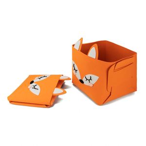 ตะกร้าผ้าสักหลาดสำหรับเด็กถังเก็บของเล่นทำจากผ้าสักหลาดลายสัตว์การ์ตูนดีไซน์สุนัขจิ้งจอก - Product Image 3