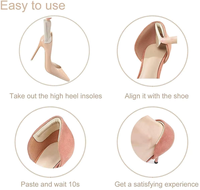 Vente chaude Réutilisable Auto-Adhésif En Daim Semelles Talon Pad Chaussure avec Poignées Doublure Soins Des Pieds Protecteur Talon Patch