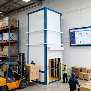 Lift Kargo Industri Beban Berat, Elevator Barang Hidrolik Tugas Berat, Kontrol Nirkabel, Konstruksi Baja, Pengangkat Pabrik - Product Image 4